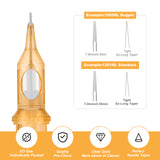 EVO BY QUATAT Round Liner #8 BugPin Long Taper Tattoo Cartridge Needles