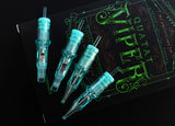 VIPER Curved Magnum #10 BugPin Long Taper Green Tattoo Needle Cartridge