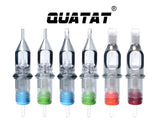 Super Tight Round Liner #10 BugPin Extra Long Taper QUATAT Tattoo Needle Cartridges Angled Cut