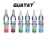 Super Tight Round Liner #12 Extra Long Taper QUATAT Tattoo Needle Cartridges Angled Cut